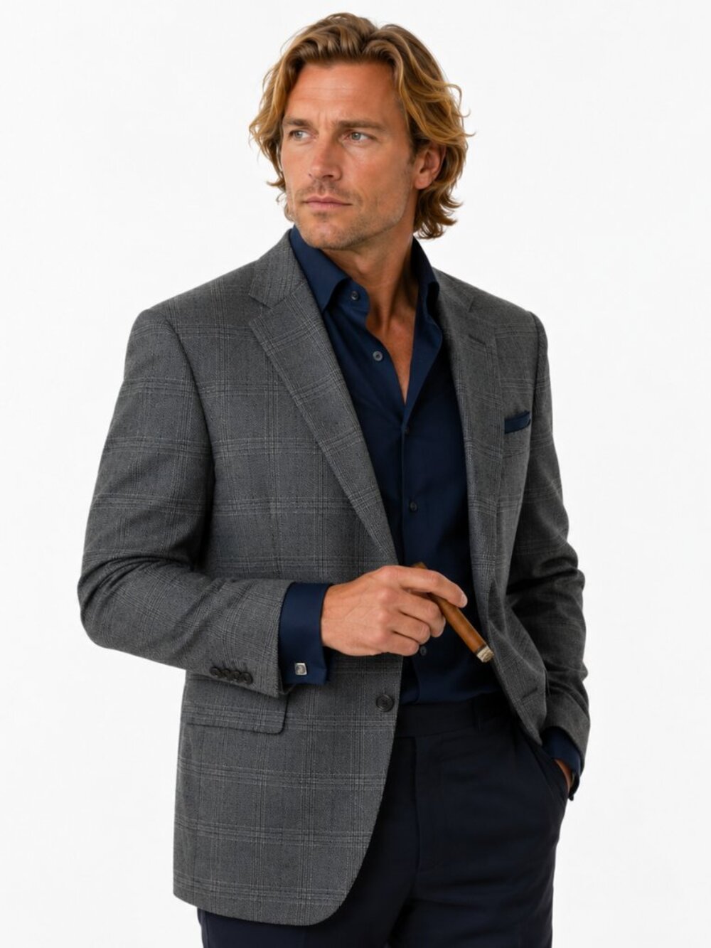 Lauren Ralph Lauren Brown and Gray Sport Coat with Glen Check Design